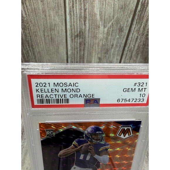 2021 MOSAIC KELLEN MOND REACTIVE ORANGE #321 PSA Gem Mint 10 Rc Vikings A&M - Picture 2 of 10